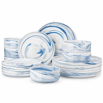 Luna 18 Piece Dinnerware Set - Blue#color_blue