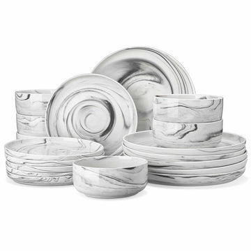Luna 18 Piece Dinnerware Set - Grey#color_grey
