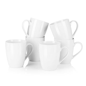 Elisa Mugs Set of 6 white porcelain mugs
