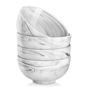 Marble grey porcelain soup bowls set of 4