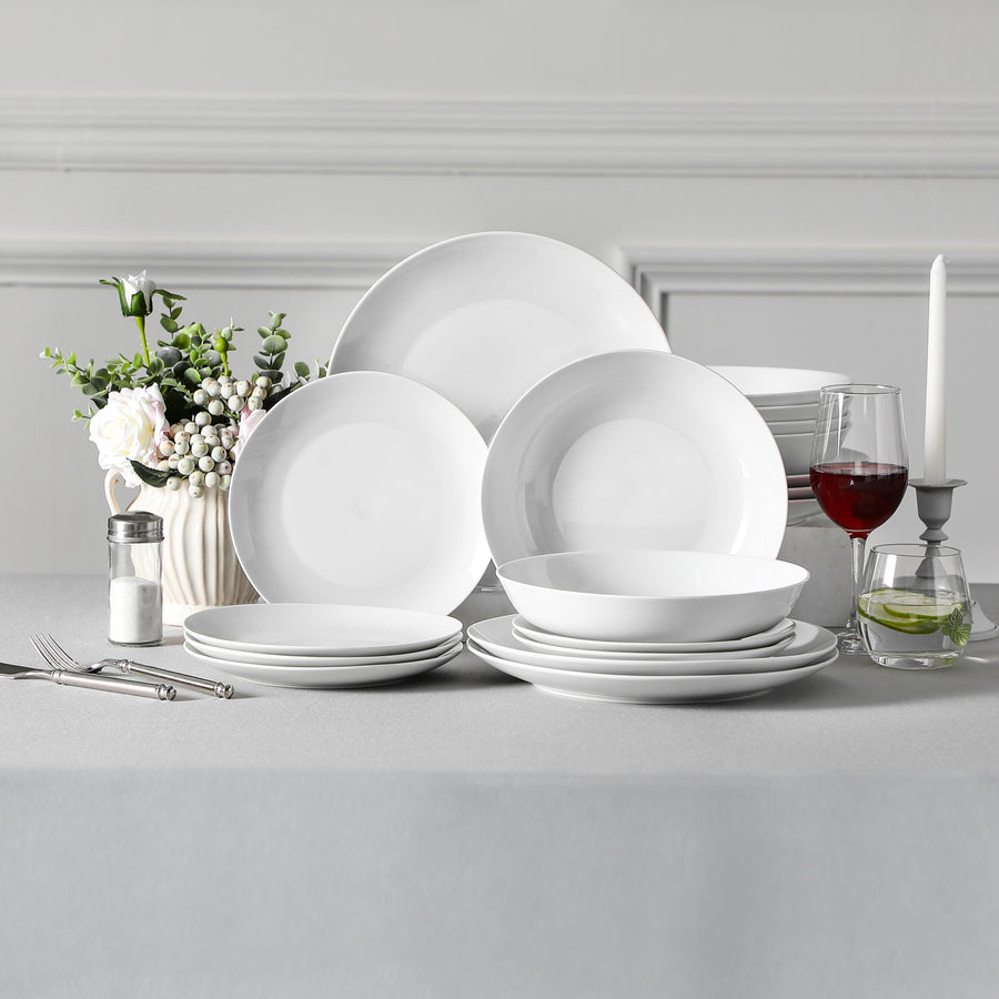 MALACASA Round Amelia 18-Piece Porcelain Dinnerware Set