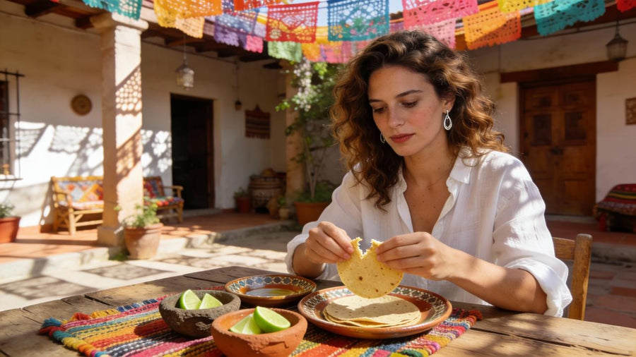 Mexican Fried Tortilla Breakfast with Sauce